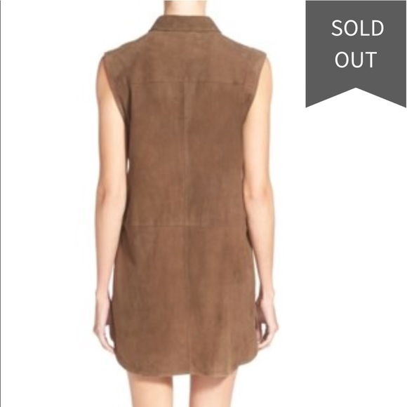 VINCE. Sleeveless Suede Tunic Dress Size 4 - Picture 2 of 8